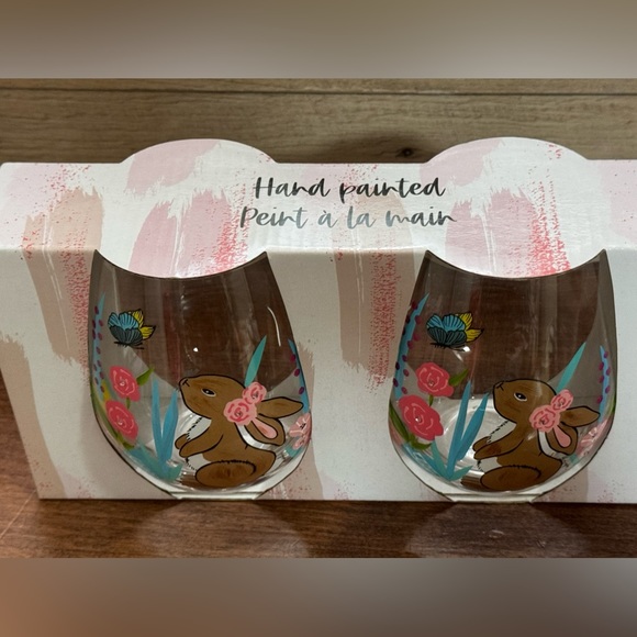 Gorgeous Easter Wineglasses Set 🍷 Hand Painted - NEW - Picture 4 of 5